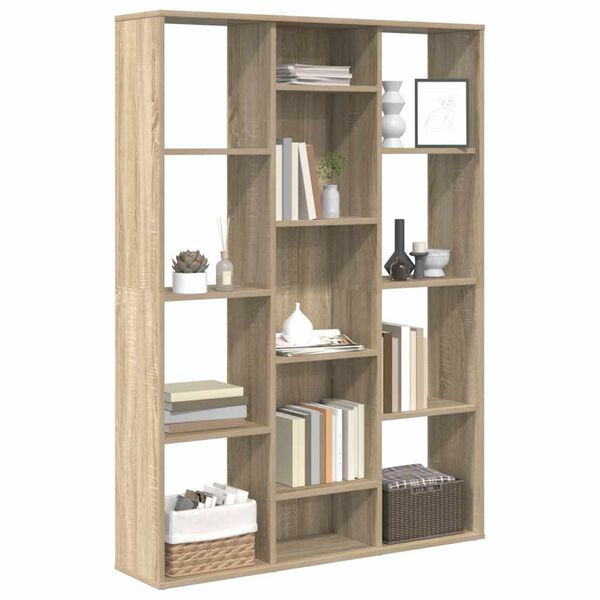 vidaXL Raumteiler/B&uuml;cherregal Sonoma-Eiche 100x24x140 cm Holzwerkstoff