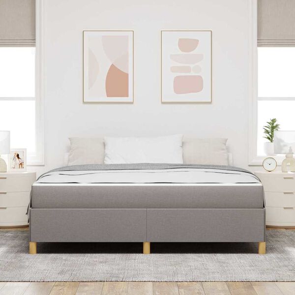 vidaXL Bettrahmen mit Matratze Taupe 180 x 200 cm Stoff