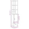 vidaXL Badschrank Braun Eichen-Optik 33x33x185,5 cm Holzwerkstoff