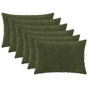 vidaXL Kissenbezug 6 pcs HEERLEN Gr&uuml;n 30 x 50 cm Mikrofaser Fleece