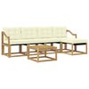 vidaXL Outdoor-Sofagarnitur mit Kissen 6 pcs Wei&szlig; und Creme