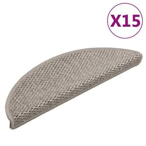 vidaXL Treppenmatten Selbstklebend Sisal-Look 15 Stk. 56x17x3 Silbern