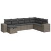 vidaXL 8-tlg. Garten-Sofagarnitur mit Kissen Grau Poly Rattan