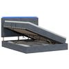 vidaXL LED-Speicherbett mit Matratze Dunkelgrau 140 x 190 cm Samt