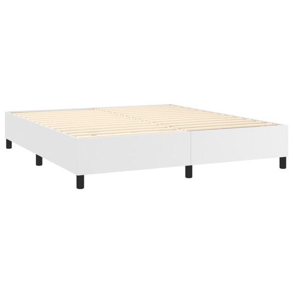 vidaXL Boxspringbettgestell Wei&szlig; 160x200 cm Kunstleder