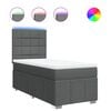 vidaXL Boxspringbett mit Matratze Dunkelgrau 100x200 cm Stoff