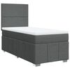 vidaXL Boxspringbett mit Matratze Dunkelgrau 90x190 cm Stoff