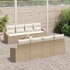 vidaXL Sofa Set mit Kissen 7 pcs Beige und Creme Poly-Rattan