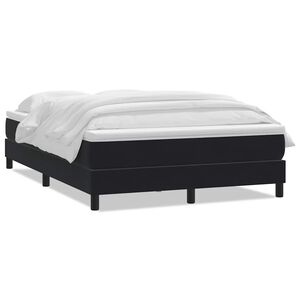vidaXL Boxspringbett mit Matratze Schwarz 160x220 cm Samt