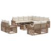 vidaXL Gartensofa-set 12 stk. Beige und Cremewei&szlig; Poly-Rattan