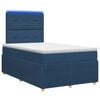 vidaXL LED Boxspringbett mit Matratze Blau 120 x 190 cm Stoff