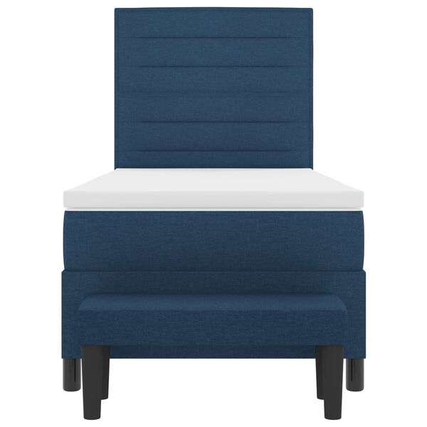 vidaXL Boxspringbett mit Matratze mit Kopfteil Blau 90 x 190 cm Stoff