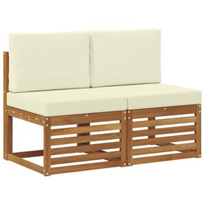 vidaXL 2 St&uuml;ck Outdoor Mittelsofa Massivholz Akazie Natur