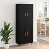 vidaXL Highboard Schwarz Eichen-Optik 69,5 x 34 x 180 cm Holzwerkstoff