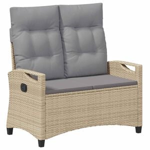 vidaXL Gartenbank mit Kissen Beige und Hellgrau 105 x 60 x 112 cm