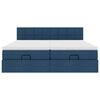 vidaXL Ottoman-Bett mit Matratzen Blau 160x200 cm Stoff