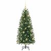 vidaXL K&uuml;nstlicher Weihnachtsbaum mit 150 LEDs Gr&uuml;n 120 cm PE und PVC