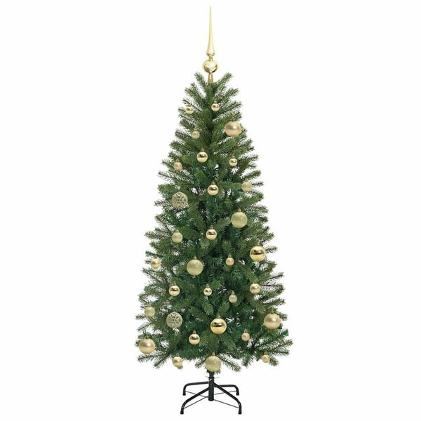vidaXL K&uuml;nstlicher Weihnachtsbaum mit 150 LEDs Gr&uuml;n 120 cm PE und PVC