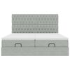 vidaXL Ottoman-Bett mit Matratzen & LEDs Hellgrau 180x200 cm Samt