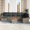 vidaXL Gartensofa-set mit Kissen mit Speicher 9 pcs Grau Poly Rattan