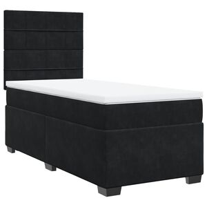 vidaXL Boxspringbett mit Matratze Schwarz 80x200 cm Samt