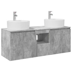vidaXL Badezimmerschrank-Set 3 stk. Betongrau 49,5 x 44,5 x 65 cm