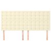 vidaXL Kopfteil Creme 200x5x118/128 cm Kunstleder