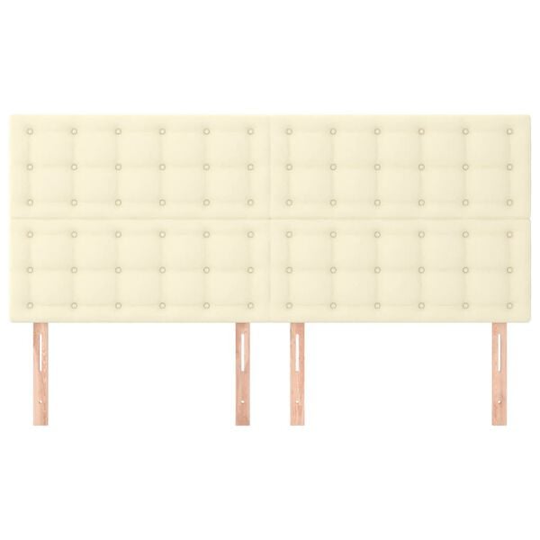 vidaXL Kopfteil Creme 200x5x118/128 cm Kunstleder