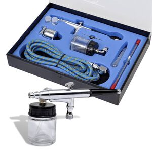 vidaXL Airbrush-Set mit Glasbehälter 0,2 / 0,3 / 0,5 mm Düsen