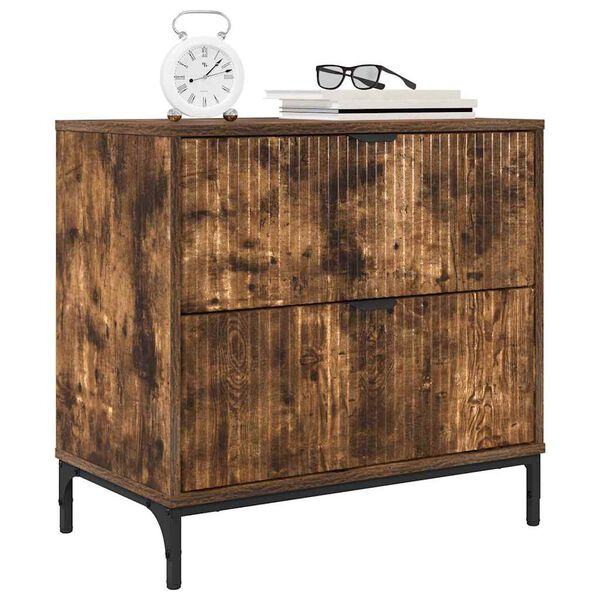 vidaXL Nachttisch R&auml;uchereiche 63,5 x 36 x 61 cm Holzwerkstoff