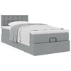 vidaXL Ottoman-Bett mit Matratze Hellgrau 90x200 cm Stoff