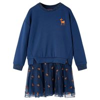 Kinderkleid mit Langen Ärmeln Marineblau 92