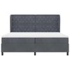 vidaXL Boxspringbett mit Matratze Dunkelgrau 200 x 200 cm Polyester