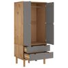 vidaXL Kleiderschrank OTTA Braun&Grau 76,5x53x172 cm Massivholz Kiefer