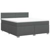 vidaXL Boxspringbett mit Matratze Dunkelgrau 140 x 190 cm Stoff