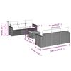 vidaXL 7-tlg. Garten-Sofagarnitur mit Kissen Grau Poly Rattan