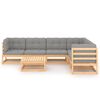 vidaXL 7-tlg. Garten-Lounge-Set mit Kissen Massivholz Kiefer