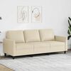 vidaXL 3-Sitzer-Sofa Creme 180 cm Kunstleder