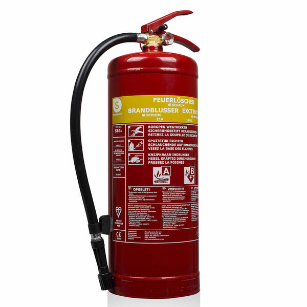 Smartwares Schaum-Feuerl&ouml;scher SB6 6 L Brandklassen AB Stahl 10.015.05