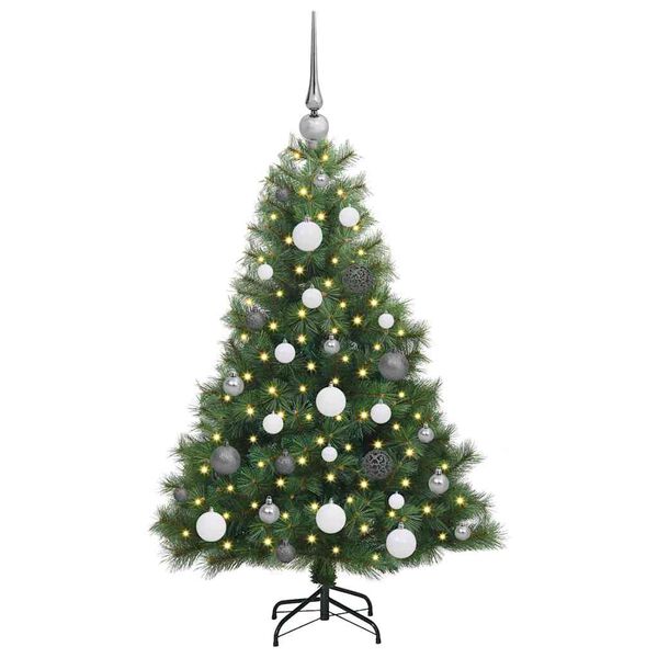 vidaXL K&uuml;nstlicher Weihnachtsbaum mit 150 LEDs Gr&uuml;n 120 cm PE und PVC