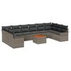 vidaXL Gartensofa-set 11 stk. Grau Poly-Rattan