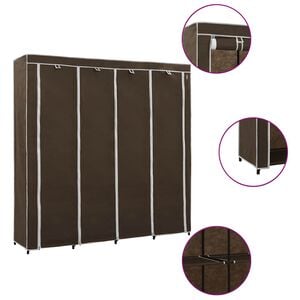 vidaXL Kleiderschrank mit 4 F&auml;chern Braun 175 x 45 x 170 cm