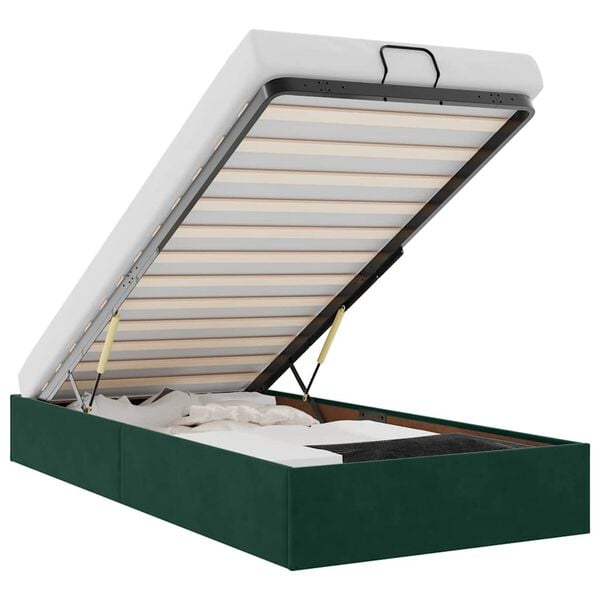 vidaXL Ottoman-Bett ohne Matratze Dunkelgr&uuml;n 80x200 cm Samt