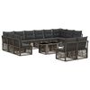 vidaXL Gartensofa-set 13 stk. Grau Poly-Rattan