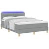 vidaXL LED Boxspringbett mit Matratze Hellgrau 140 x 200 cm Stoff