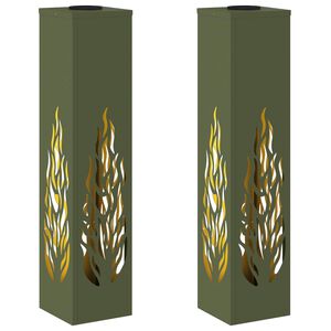 vidaXL Solar LED Weg Licht 2 stk. Warmes Wei&szlig; 18 x 18 x 80 cm