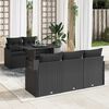 vidaXL Garten-Sofa-Set mit Kissen mit Kissen 6 pcs Schwarz Poly Rattan