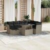 vidaXL 8-tlg. Garten-Sofagarnitur mit Kissen Hellgrau Poly Rattan