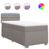 vidaXL Boxspringbett mit Matratze Taupe 90x190 cm Stoff