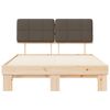 vidaXL Bettgestell mit gepolstertem Kopfteil Taupe 150 x 200 cm
